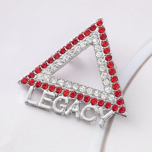 Graduation Women Organization Sorority DELTA Brooch Metal Triangle Shape Greek Letter Delta Legacy Pin Jewelry for Members Gift Red White in Saudi Arabia