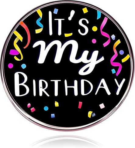WCRAZYE Birthday Brooch Pin It's My Birthday Brooch for Women Cute Pink Enamel Rhinestone Crystal Lapel Pin in Kuwait