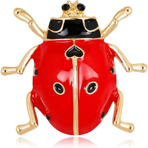 Red Ladybug Brooch Pin for Women Cute Rhinestone Insect Brooch Ladybug Insects Animals Hobby Jewelry Gifts in Kuwait