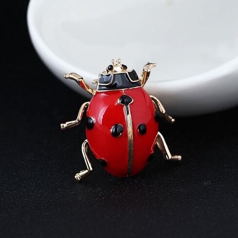 Red Ladybug Brooch Pin for Women Cute Rhinestone Insect Brooch Ladybug Insects Animals Hobby Jewelry Gifts in Kuwait
