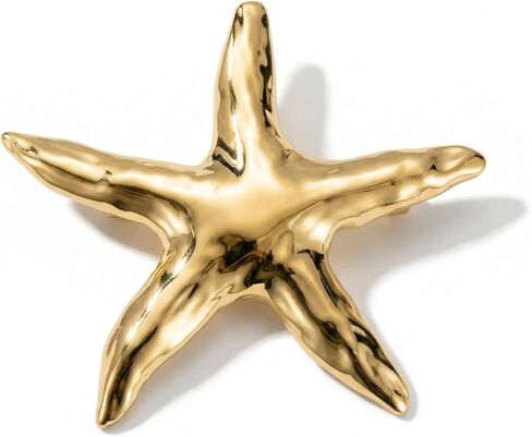 2PCS Minimalist Metal Starfish Brooches and Pins for Women, Unique Irregular Shape Lapel Pin, Abstract Marine Jewelry Accessories for Coat, Dress, Scarf, Wedding, and Party Gifts in Saudi Arabia