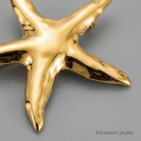 2PCS Minimalist Metal Starfish Brooches and Pins for Women, Unique Irregular Shape Lapel Pin, Abstract Marine Jewelry Accessories for Coat, Dress, Scarf, Wedding, and Party Gifts in Saudi Arabia