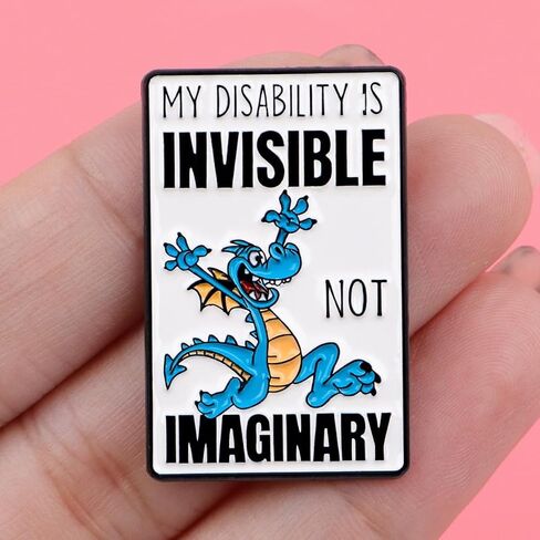 Invisible Disability Not Imaginary Enamel Pin Disability Awareness Metal Badge Brooch in Saudi Arabia