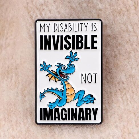 Invisible Disability Not Imaginary Enamel Pin Disability Awareness Metal Badge Brooch in Saudi Arabia