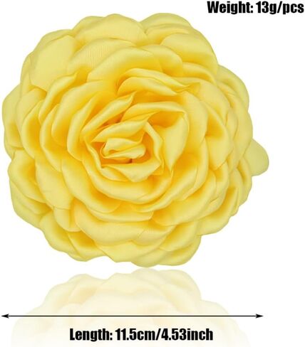 Dainty Silk Satin Rose Flower Extra Large Big Brooches Lapel Pins Delicate Elegant Fabric Flowers Oversized Brooch Pin for Women Wedding Party Banquet Dress Suit Clothes Accessories Jewelry Gifts 110mm in Kuwait