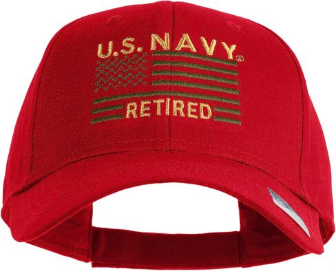 e4Hats.com US Navy Retired Flag Embroidered Solid Cotton Twill Low Profile Strap Cap in Kuwait