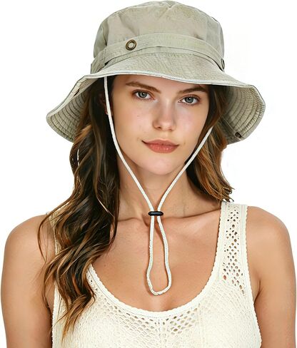 Men's Wide Brim Sun Hat-UPF 50+ Protection,Waterproof Bucket Hat for Fishing, Hiking, Camping,Breathable Nylon & Mesh in Kuwait
