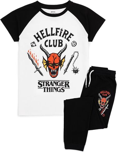 Stranger Things T-Shirt Casual Trousers Co Ord Boys Girls Hellfire Club Outfit in Saudi Arabia