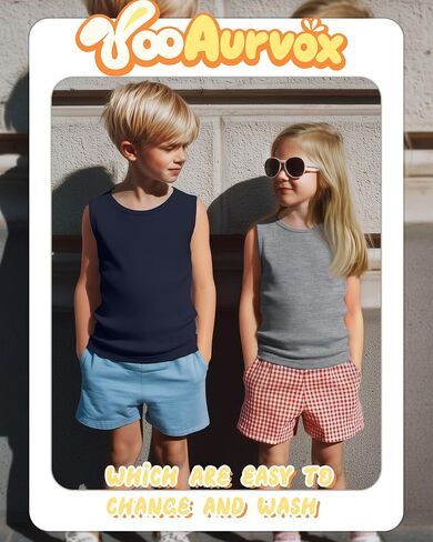 4 Pack Boys Tank Top Athletic Summer Undershirt Round Neck Workout Sleeveless Shirt Kid Casual Basic Tee Size 3-16 in Saudi Arabia
