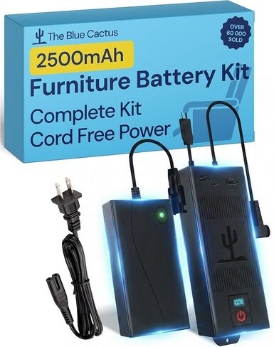 حزمة بطارية Universal Blue Cactus Universal لأثاث مستلق مع شاشة LCD- لاسلكية 2500 مللي أمبير في الساعة بطارية قابلة للشحن للكرس الكهربائي ، وأريكة الطاقة ، والأريكة ، وربط كرسي الأثاث بحركة 2 دن in Kuwait