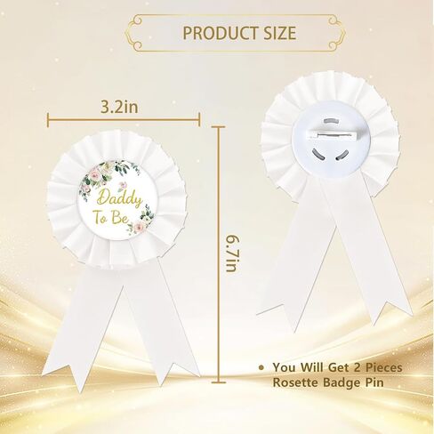 Mom To Be Tinplate Badge Pin, White Rosette Greenery Daddy To Be Button Pin, Flower Baby Shower Button Pin for New Parents, Best Mom Brooch Buttons for Gender Reveal/Welcome Baby Party to Wear in Kuwait