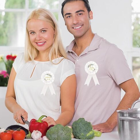 Mom To Be Tinplate Badge Pin, White Rosette Greenery Daddy To Be Button Pin, Flower Baby Shower Button Pin for New Parents, Best Mom Brooch Buttons for Gender Reveal/Welcome Baby Party to Wear in Kuwait