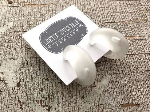 Clear Frosted Hoop Earrings | vintage frosted lucite snail shell hoops - SNL-CL-1 in Saudi Arabia