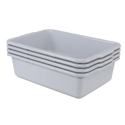 Ramddy 8 L Food Service Commercial Bus Tubs, 4 Packs, Small Rectangle Wash Basin Dishpan, Grey in Kuwait