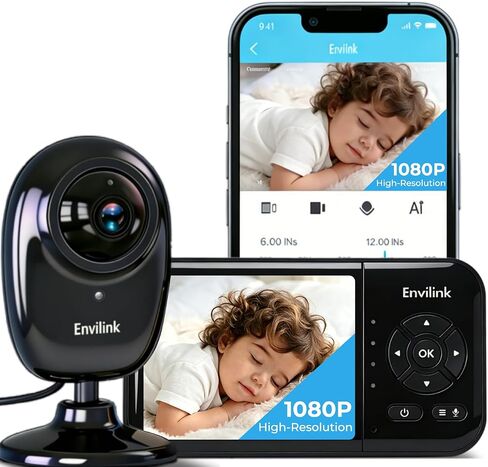 شاشة طفل ذكية فيديو ، شاشة 2.8 بوصة ، كاميرا 1080 بكسل ، 1500 قدم طويلة ، مفتاح تشغيل/إيقاف واي فاي ، الرؤية الليلية ، ساعة التغذية ، الكشف عن درجة الحرارة ، حديث ثنائي الاتجاه ، تطبيق هاتف ذكي مجاني in Kuwait