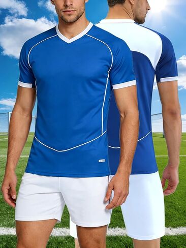 Football Jersey Set Jersey and Shorts Soccer Training Kit Breathable Quick Dry Sports Outfit for Practice Game Team Wear in Kuwait