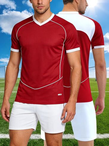 Football Jersey Set Jersey and Shorts Soccer Training Kit Breathable Quick Dry Sports Outfit for Practice Game Team Wear in Kuwait