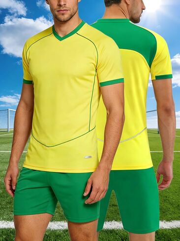 Football Jersey Set Jersey and Shorts Soccer Training Kit Breathable Quick Dry Sports Outfit for Practice Game Team Wear in Kuwait