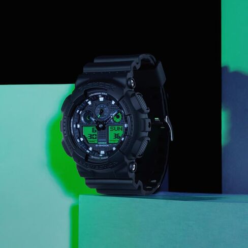 G-Shock GA100BEG-1A Bold Electric Green Ana-Digi 3 Eye Black Resin in Kuwait