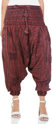 Ezhippie Womens Stonewashed Striped Harem Pants Hippie Trouser in Saudi Arabia