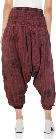 Ezhippie Womens Stonewashed Striped Harem Pants Hippie Trouser in Saudi Arabia