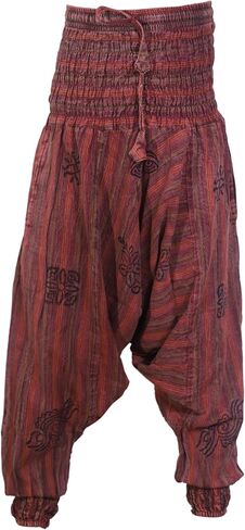 Ezhippie Womens Stonewashed Striped Harem Pants Hippie Trouser in Saudi Arabia