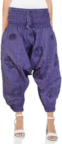 Ezhippie Womens Stonewashed Striped Harem Pants Hippie Trouser in Saudi Arabia