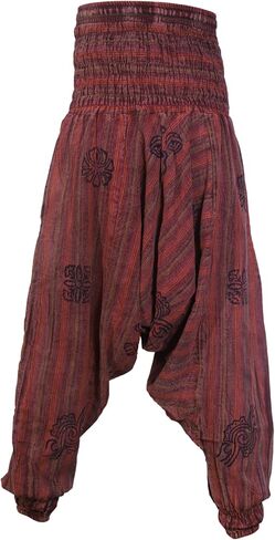 Ezhippie Womens Stonewashed Striped Harem Pants Hippie Trouser in Saudi Arabia