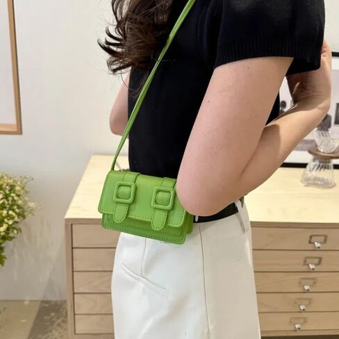 Cambridge Bags Solid Color Portable Buckle Messenger Bags PU Leather Shoulder Bag Ladies(black) in Kuwait