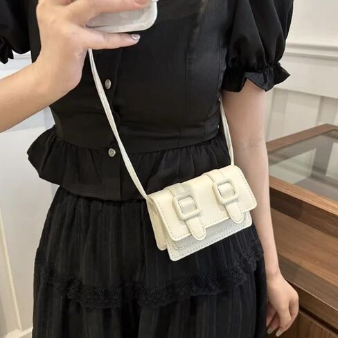 Cambridge Bags Solid Color Portable Buckle Messenger Bags PU Leather Shoulder Bag Ladies(black) in Kuwait