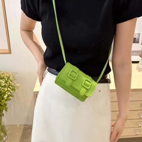 Cambridge Bags Solid Color Portable Buckle Messenger Bags PU Leather Shoulder Bag Ladies(black) in Kuwait