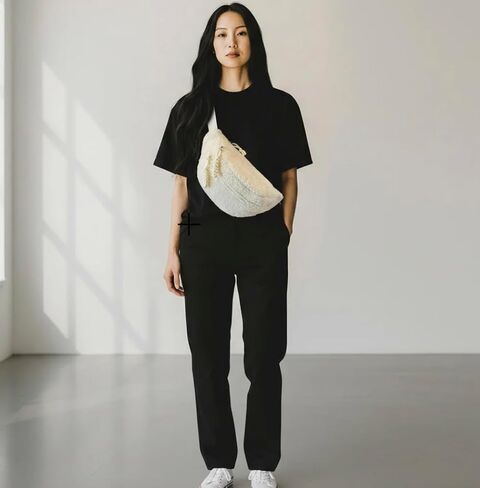 MAICOSY Sherpa Crossbody Bag with Adjustable Strap, Beige in Saudi Arabia