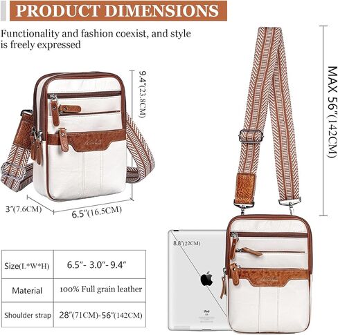 Small Crossbody Bags for Women Trendy - Multi Pocket Leather Purse with Adjustable Strap - Purses for Women in Saudi Arabia