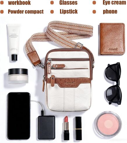 Small Crossbody Bags for Women Trendy - Multi Pocket Leather Purse with Adjustable Strap - Purses for Women in Saudi Arabia