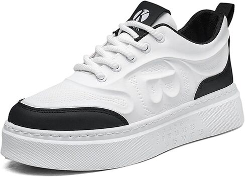 Mens Fashion Breathable Leather Lace Up Platform Sneakers Casual Non-Slip Round Toe Sneakers for Walking Sport Work Driving in Saudi Arabia