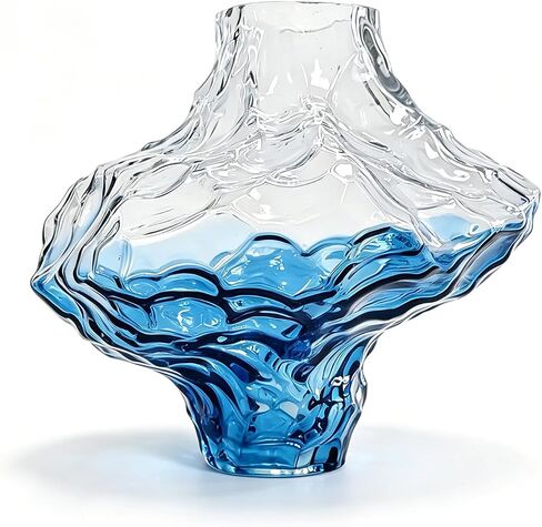 Glass Vase, Gray Glass Vase Modern Clear Flower Vases 6.29 Inch, Thickened Glass Vases for Centerpieces, Minimalist Decorative Vase for Living Room Kitchen Office Wedding in Kuwait