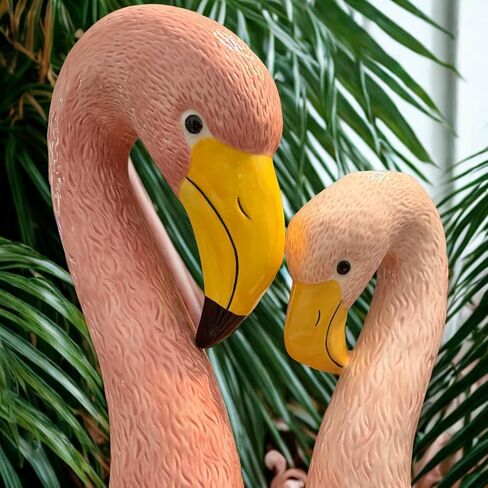 Ceramic Flamingo Vase Medium 10.5" Light Pastel Pink - Glossy Tropical Accent Piece for Flowers, Unique Home Decor, Maximalist Florida Decor in Saudi Arabia