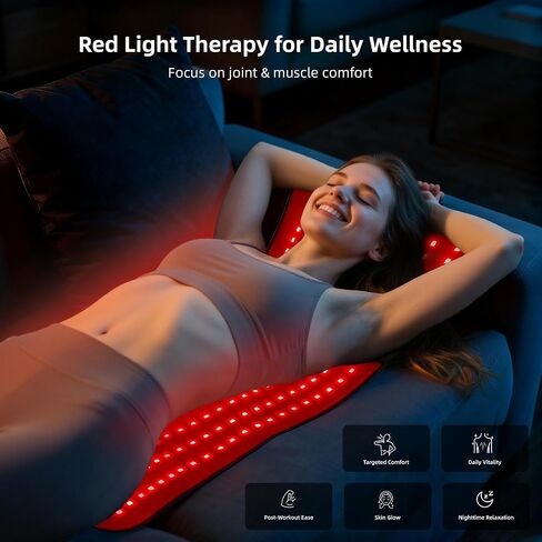 Red Light Therapy Mat for Body, 240 LEDs 32"x15" Near Infrared Light Therapy Pad with 660nm & 850nm Wavelength, Home Use for Back Belly Knee Joint Muscle Comfort in Saudi Arabia