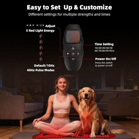Red Light Therapy Mat for Body, 240 LEDs 32"x15" Near Infrared Light Therapy Pad with 660nm & 850nm Wavelength, Home Use for Back Belly Knee Joint Muscle Comfort in Saudi Arabia