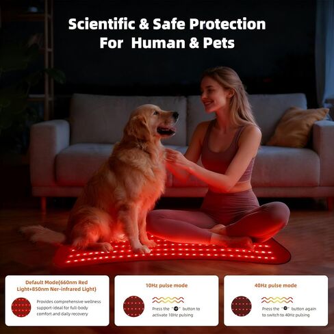 Red Light Therapy Mat for Body, 240 LEDs 32"x15" Near Infrared Light Therapy Pad with 660nm & 850nm Wavelength, Home Use for Back Belly Knee Joint Muscle Comfort in Saudi Arabia