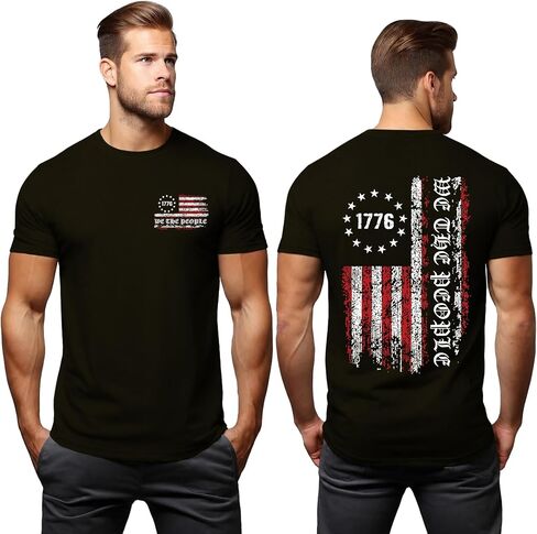 KESIHAN 250th Anniversary USA Shirt for Men American Flag Patriotic T Shirt 4th of July Graphic Tee Tops in Saudi Arabia