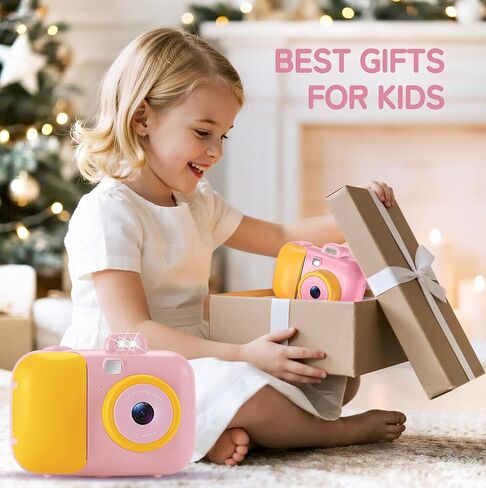 Instant Camera for Kids with 3 Roll Print Paper, 1080P HD Kids Cameras Instant Print Camera with 32GB SD Card, Kid Toys for Ages 5-7, Birthday for Girls Age 8-10 in Kuwait