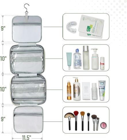 Ms. Pen- Travel Toiletry Bag Organizers, Sage Green, Makeup Travel Bag for Toiletries with Hanging Hook, Water-Resistant in Saudi Arabia