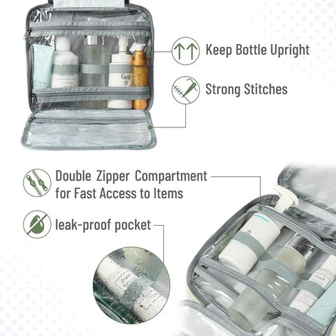 Ms. Pen- Travel Toiletry Bag Organizers, Sage Green, Makeup Travel Bag for Toiletries with Hanging Hook, Water-Resistant in Saudi Arabia