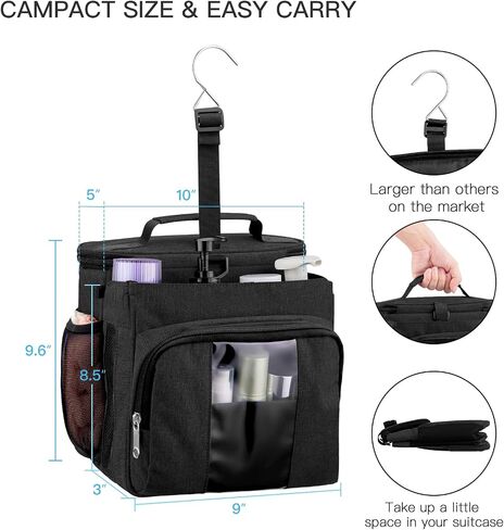 Bukere Shower Caddy Tote Bag, Portable Shower Caddy for College Dorm Travel, Separate Compartment, Large Capacity, Quick Dry Mesh Base, Hanging Toiletry Bath Bag for Student, Gym, Camp, Women Men in Saudi Arabia