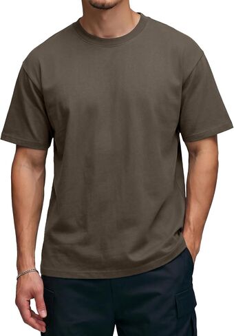 Comdecevis Mens Cotton T-Shirts Relaxed Fit S - 5XL Pre Shrunk Crew Neck Tees in Saudi Arabia