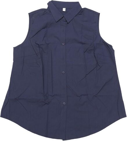 Agnes Orinda Women's Plus Size Sleeveless Top Summer Casual Office Button Down Tank Tops Shirts in Kuwait