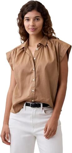 GAP Women's Short Sleeve Collared Woven Shirt in Kuwait