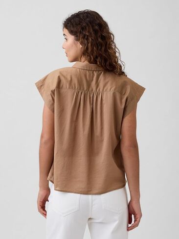 GAP Women's Short Sleeve Collared Woven Shirt in Kuwait