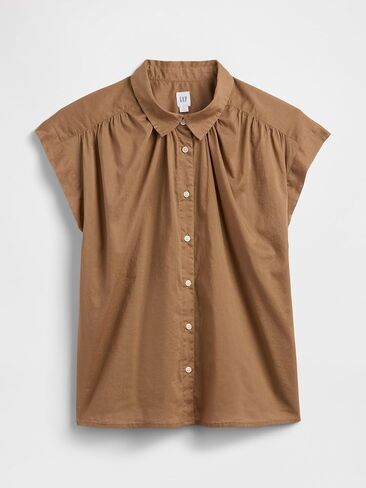 GAP Women's Short Sleeve Collared Woven Shirt in Kuwait